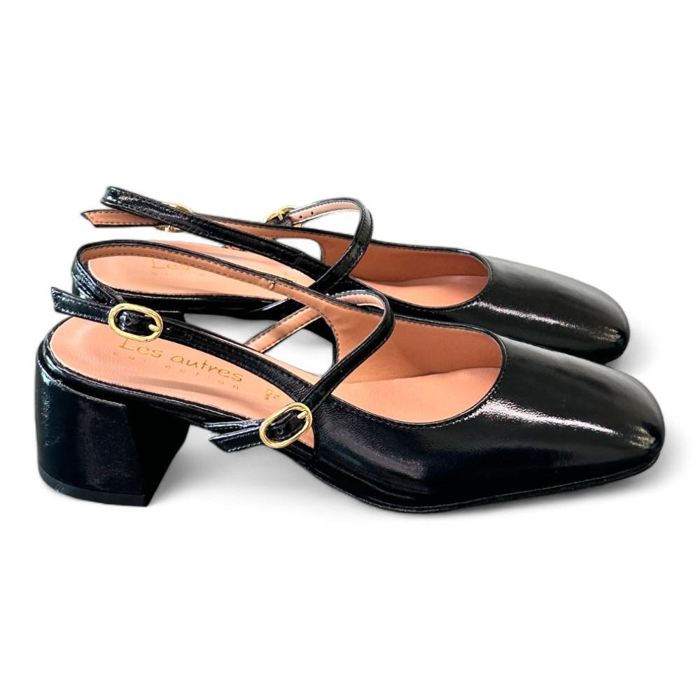 Slingback cintino naplak nero Les Autres tacco 50 