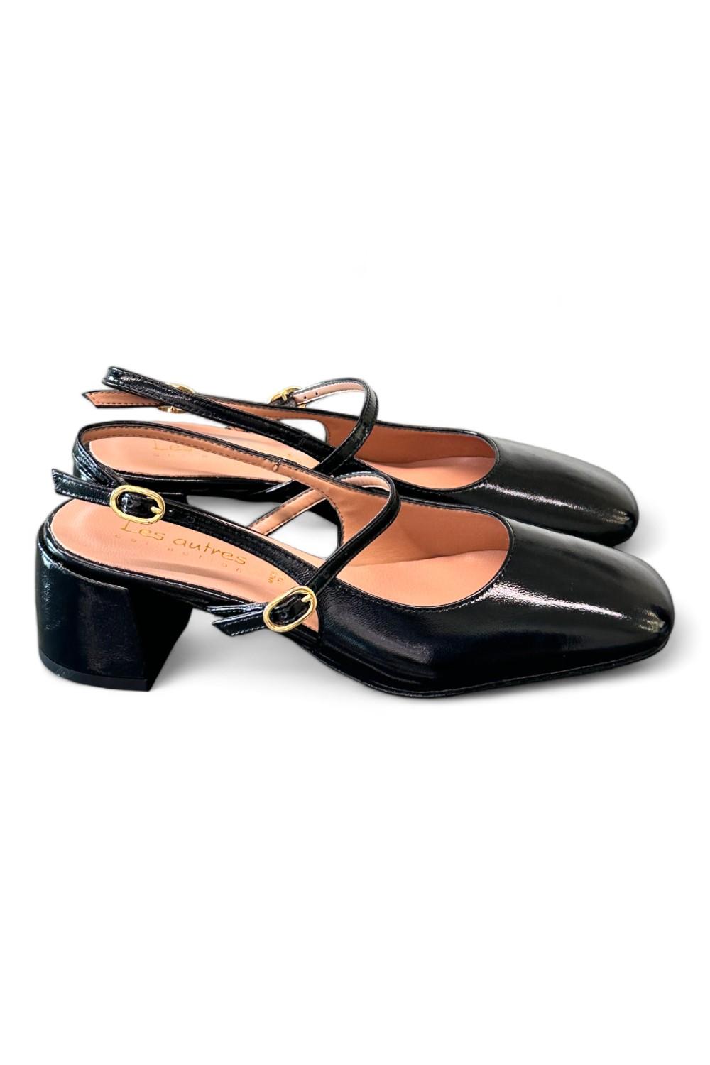 Slingback cintino naplak nero Les Autres tacco 50 
