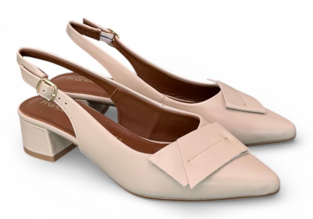 Slingback pelle latte Francesco B 
