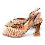 Sandalo con mignon intrecciati beige Alarcon<BR/> 
