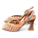 Sandalo con mignon intrecciati beige Alarcon<BR/> 