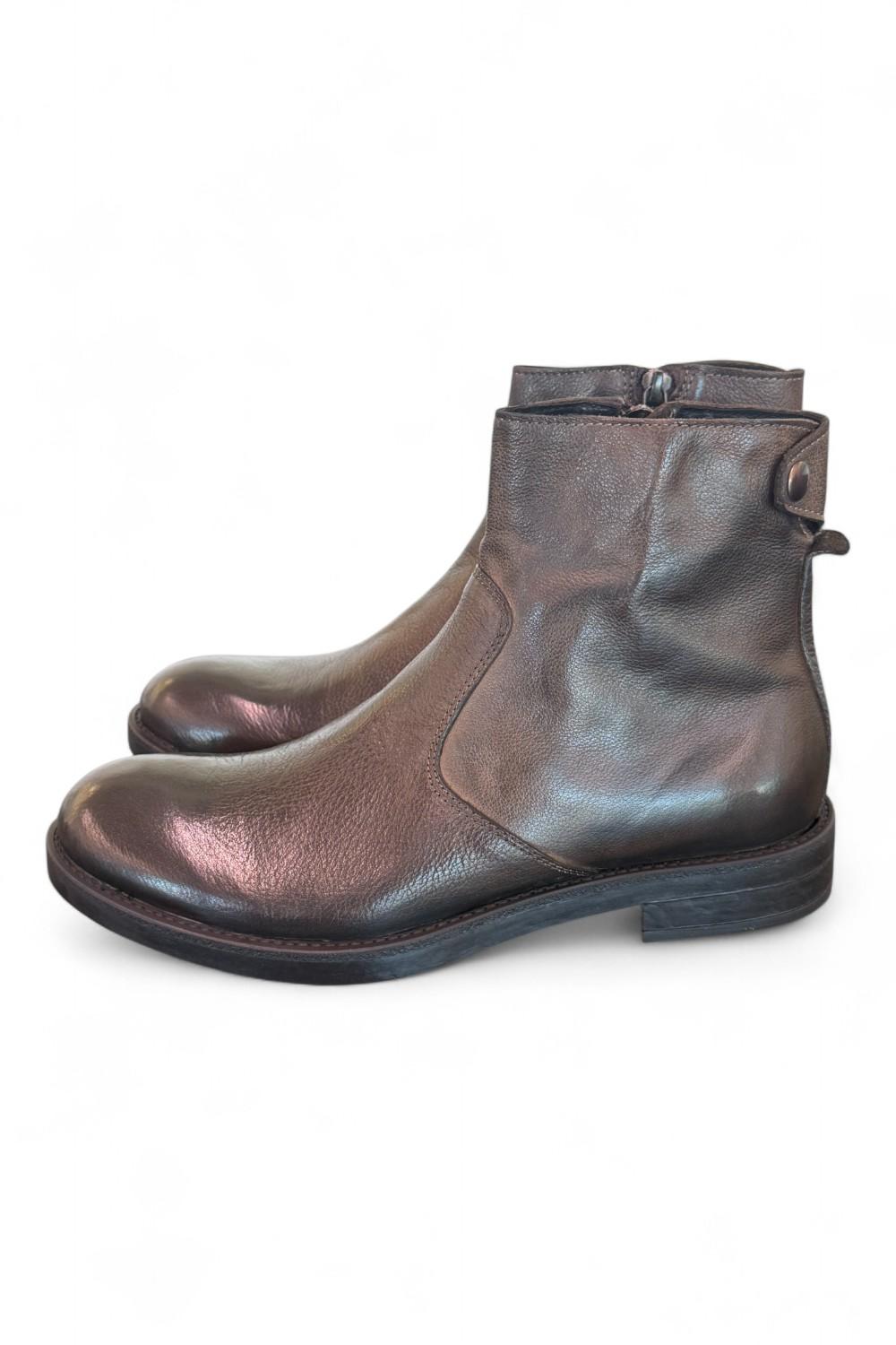 Stivaletto zip pelle brandy Pawelks 