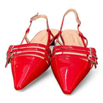 Slingback cintini vernice rossa  flat Les Autres<BR/> 