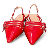 Slingback cintini vernice rossa  flat Les Autres<BR/> 