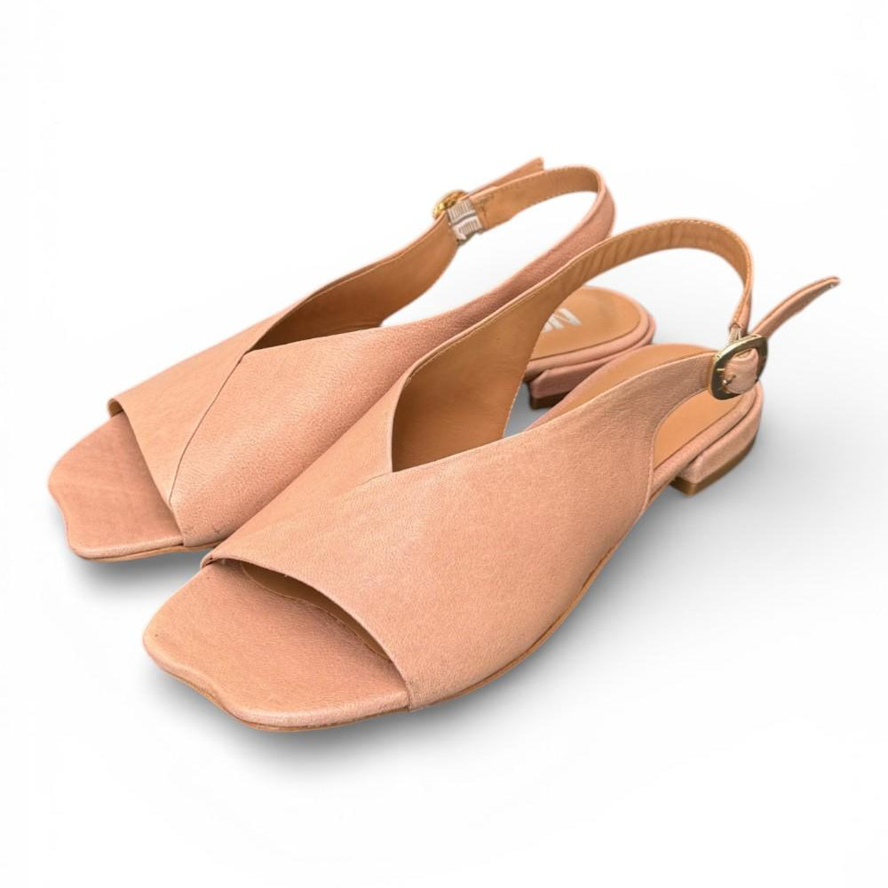 Sandalo pelle nature Cuir Noir<BR/> 