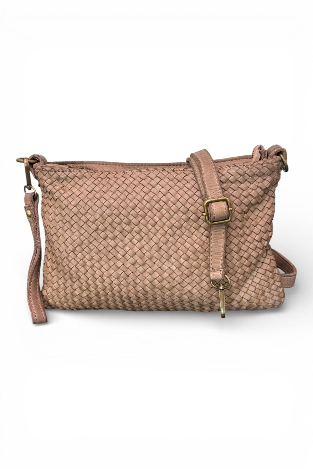 Borsina tracolla intreccio vintage taupe 
