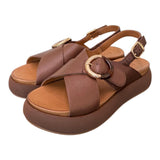 Sandalo incrocio cioccolato Z40 Inuovo<BR/> 