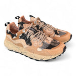 Sneaker donna Flower Mountain Yamano 3 4D58 mud light brown cheques 