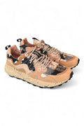 Sneaker donna Flower Mountain Yamano 3 4D58 mud light brown cheques
