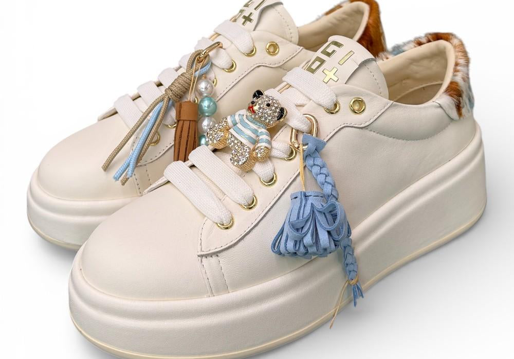 Sneaker Gioplus Oliva latte mucca charms<BR/> 