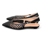 Slingback intreccio nero flat Les Autres<BR/> 