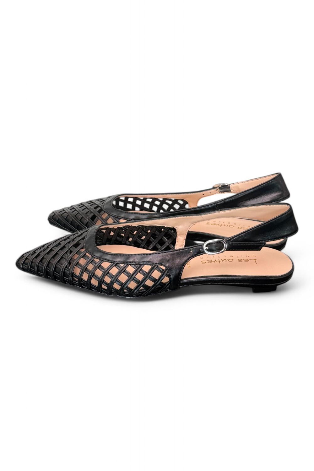 Slingback intreccio nero flat Les Autres<BR/> 