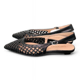 Slingback intreccio nero flat Les Autres<BR/> 