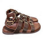 Sandalo gladiatore pelle testa di moro  Inuovo<BR/> 
