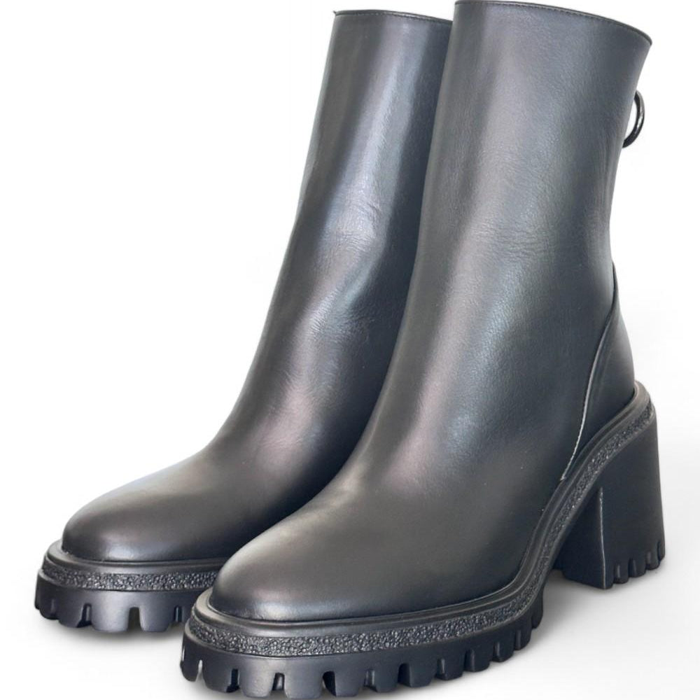 Stivaletto donna nero zip tacco 60 Target<BR/> 