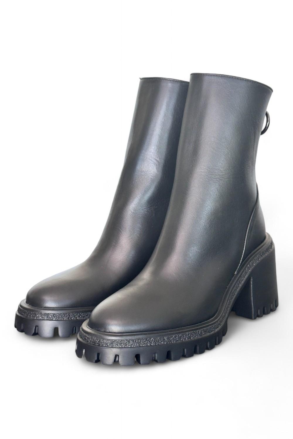 Stivaletto donna nero zip tacco 60 Target<BR/> 