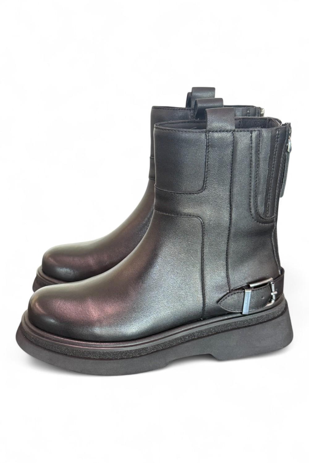 Stivaletto platform fibbia nero Bruno Premi 