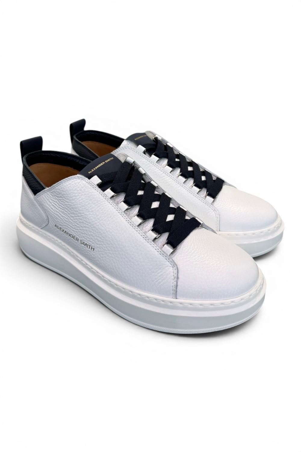 Sneaker Wembley man Alexander Smith bottalato white blu 