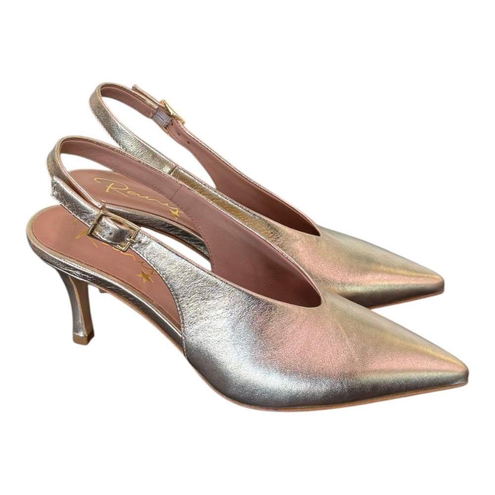 Slingback pelle platino Ranye T70<BR/> 