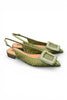 Slingback rafia intrecciata verde Bibi Lou