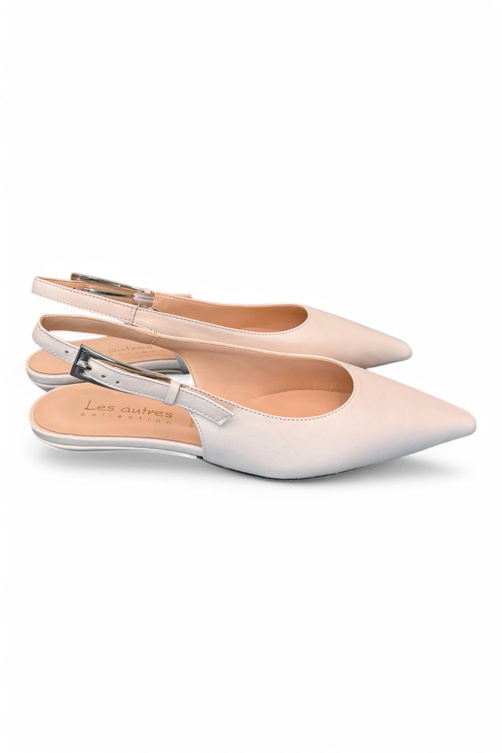 Slingback pelle ghiaccio flat Les Autres<BR/> 