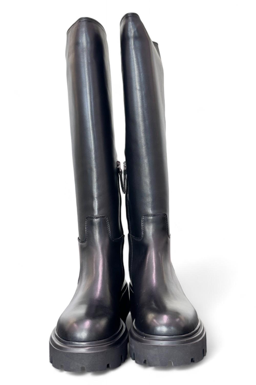 Stivale suola gomma xl  pelle nera Anima 