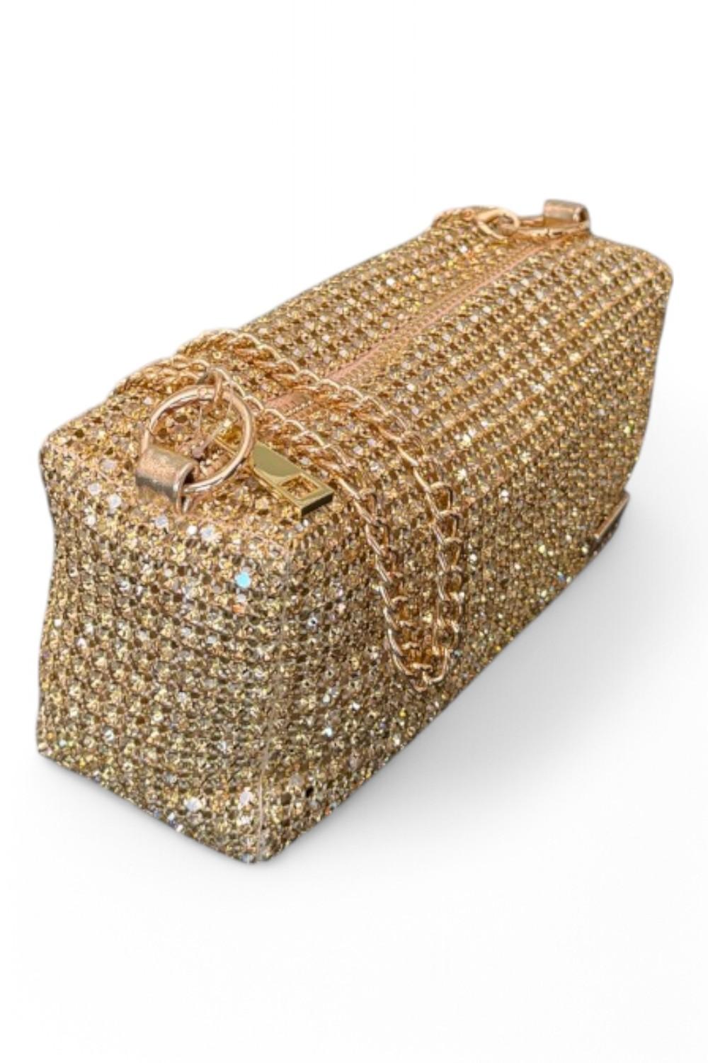 Pochette strass crystal oro Albano 