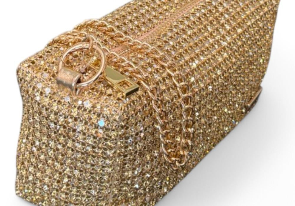 Pochette strass crystal oro Albano 