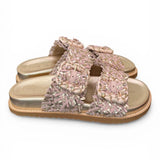 Ciabatta fasce pelle intrecciata oro/rosa  Coral Bluw 