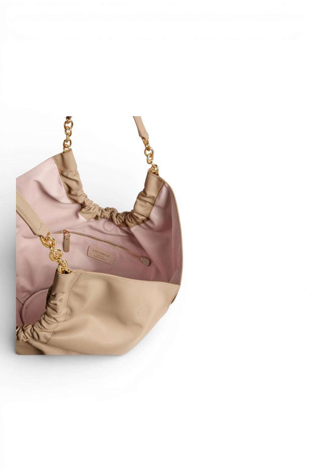 Borsa Smash medium chain pelle sand Coccinelle 
