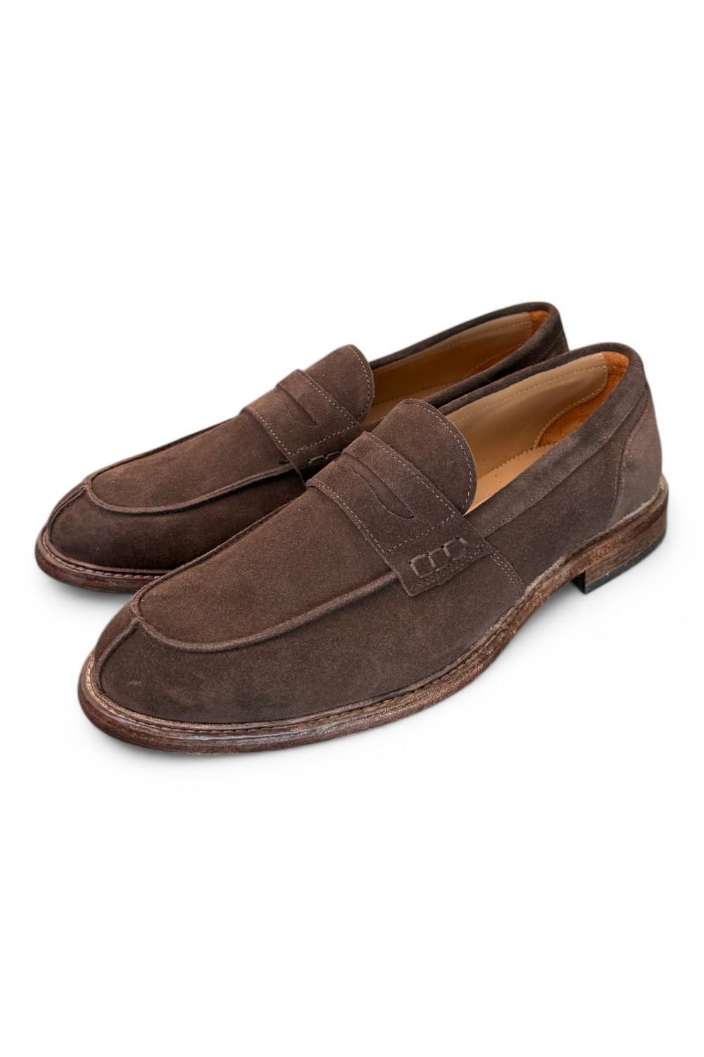 Mocassino suede testa di moro Franco Fedele<BR/> 