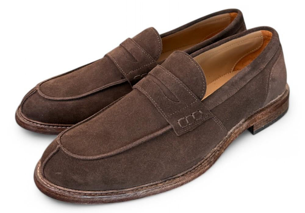 Mocassino suede testa di moro Franco Fedele<BR/> 