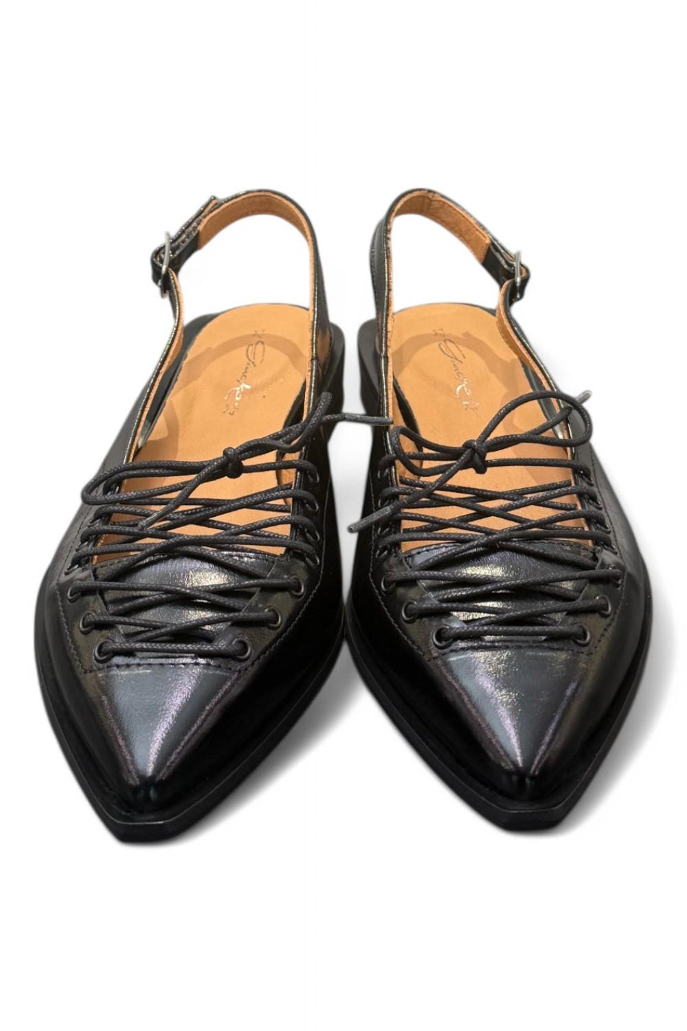 Slingback laccio pelle nera Giacko 
