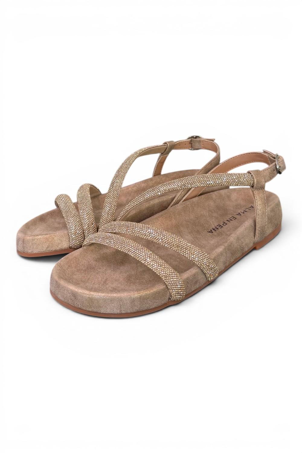 Sandalo strass bronzo Alma en Pena<BR/> 