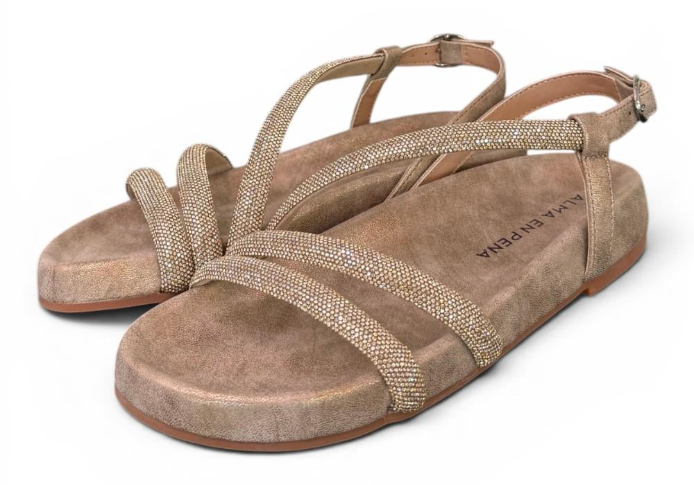 Sandalo strass bronzo Alma en Pena<BR/> 