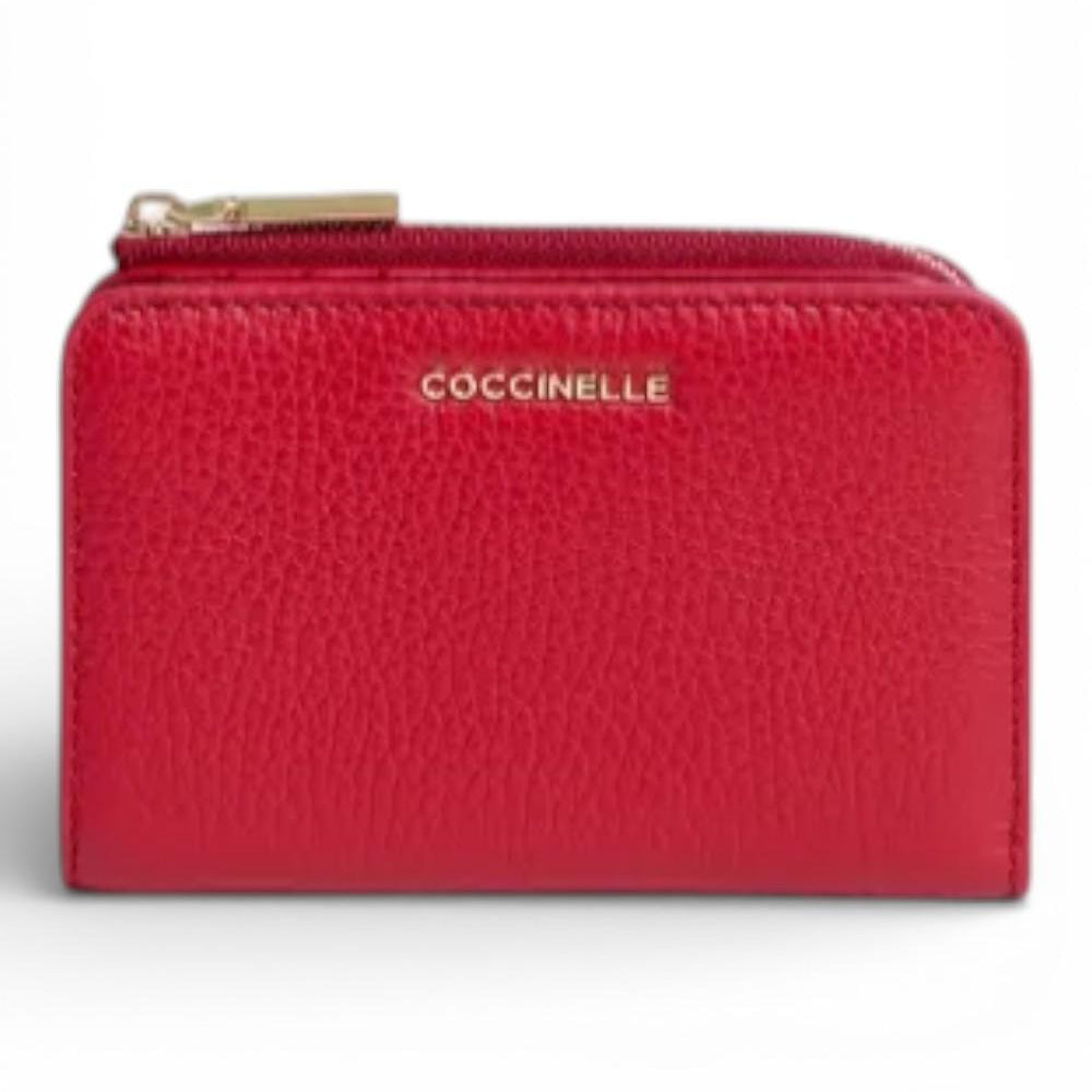 P.foglio piccolo zip metallic soft scarlet Coccinelle 