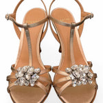Sandalo gioiello bronzo rosato tacco 90 Chantal<BR/> <BR/> 