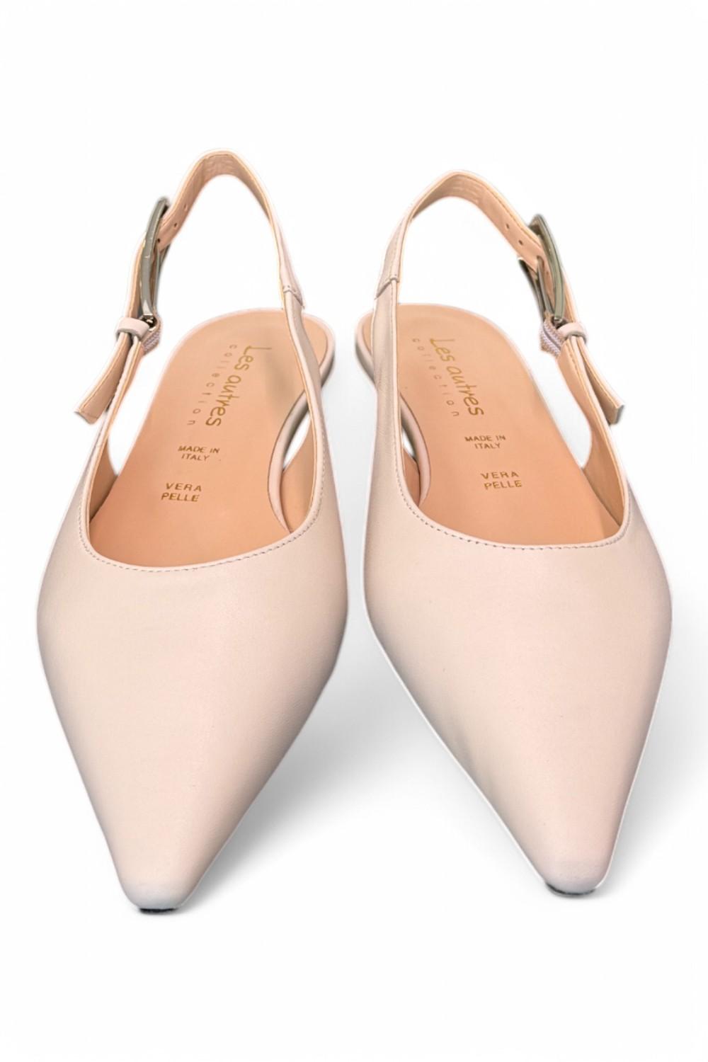 Slingback pelle ghiaccio flat Les Autres<BR/> 