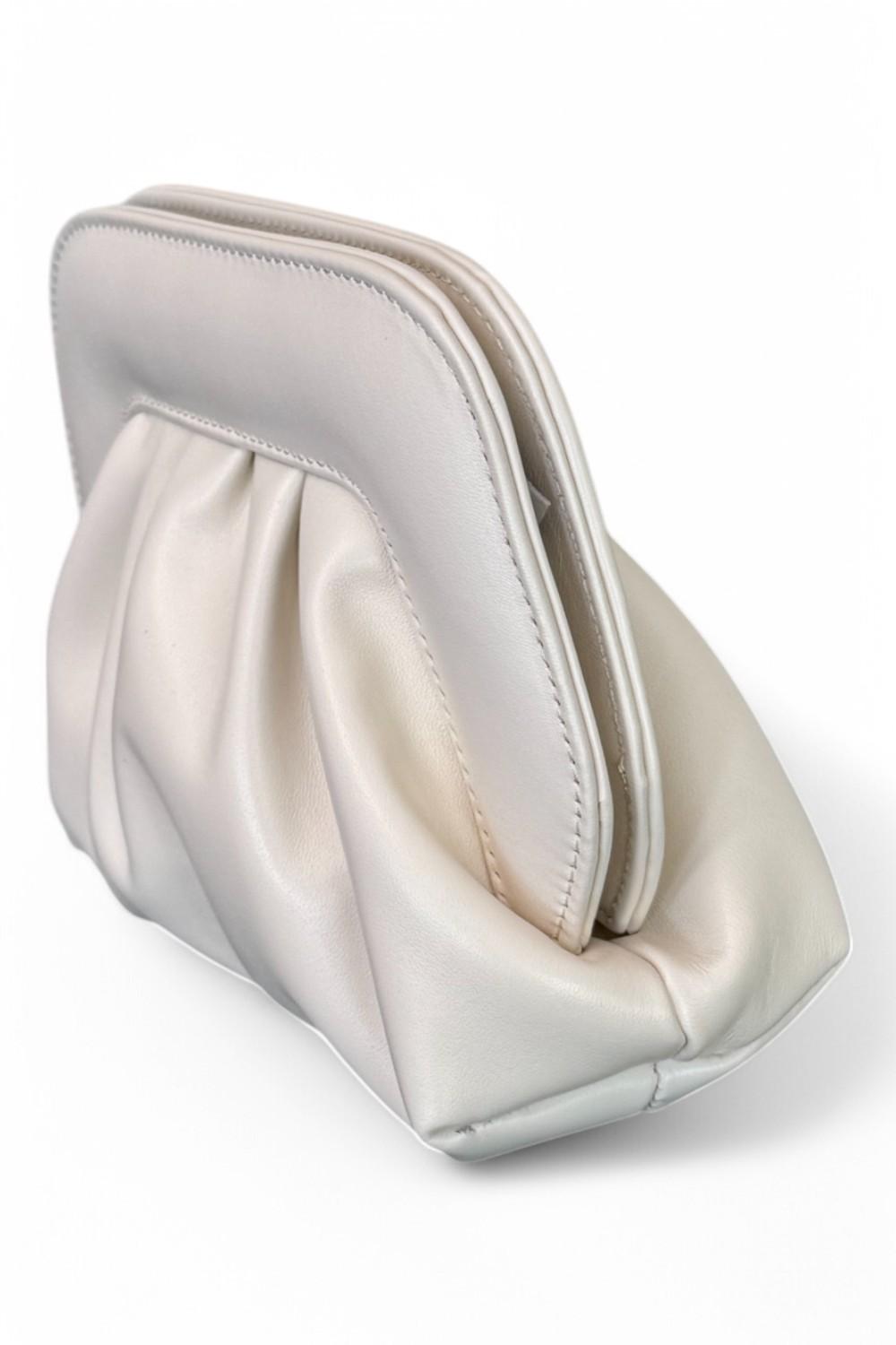 Pochette chiusura scatto ecopelle milk 