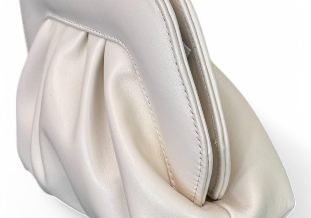 Pochette chiusura scatto ecopelle milk 