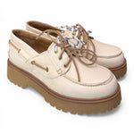 Scarpa barca XL pelle bianca Antica Bottega<BR/> 