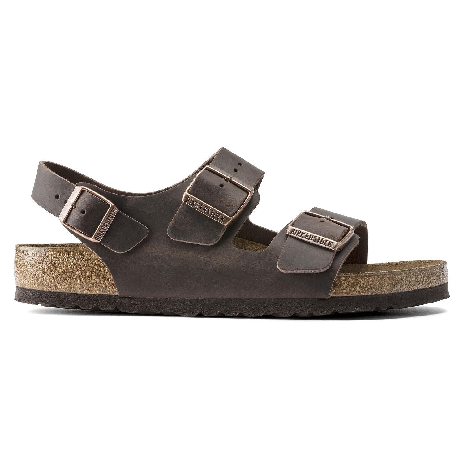 Sandalo Milano pelle Habana testa di moro Birkenstock 