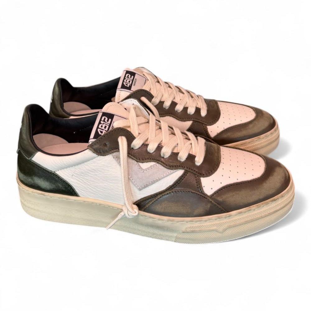 Sneaker uomo Hyper pelle bianca oliva 