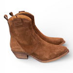 Stivaletto texano corto suede marrone Ranye<BR/> 