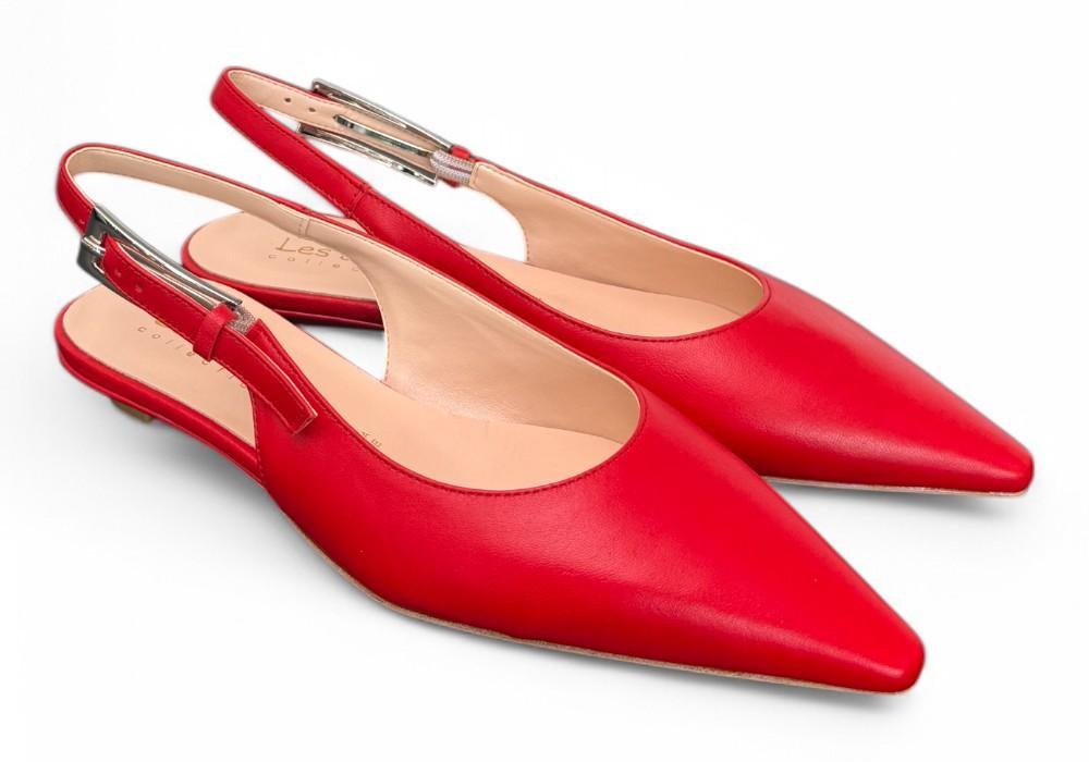 Slingback pelle rosso flat Les Autres<BR/> 