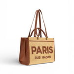 Shopping Iconique Tote Straw beige brown rafia Rue Madam 