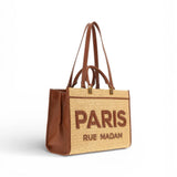 Shopping Iconique Tote Straw beige brown rafia Rue Madam 