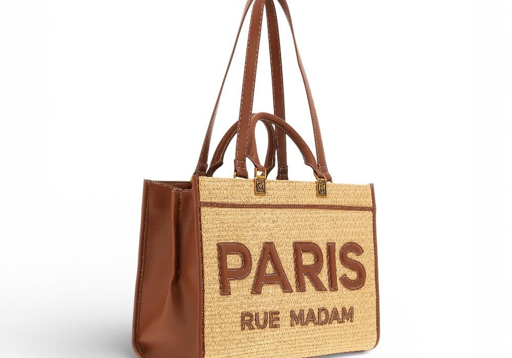 Shopping Iconique Tote Straw beige brown rafia Rue Madam 