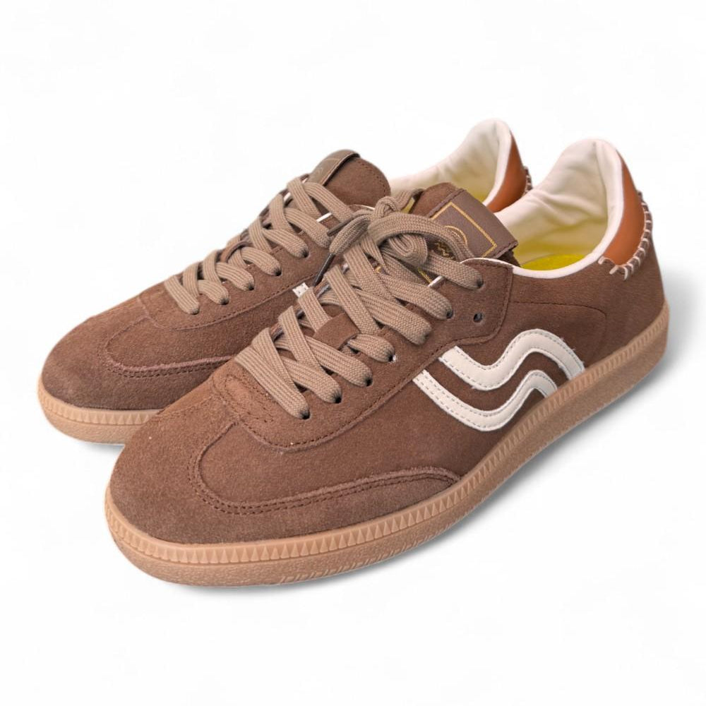 Sneaker uomo low suede cuoio Primabase <BR/> 