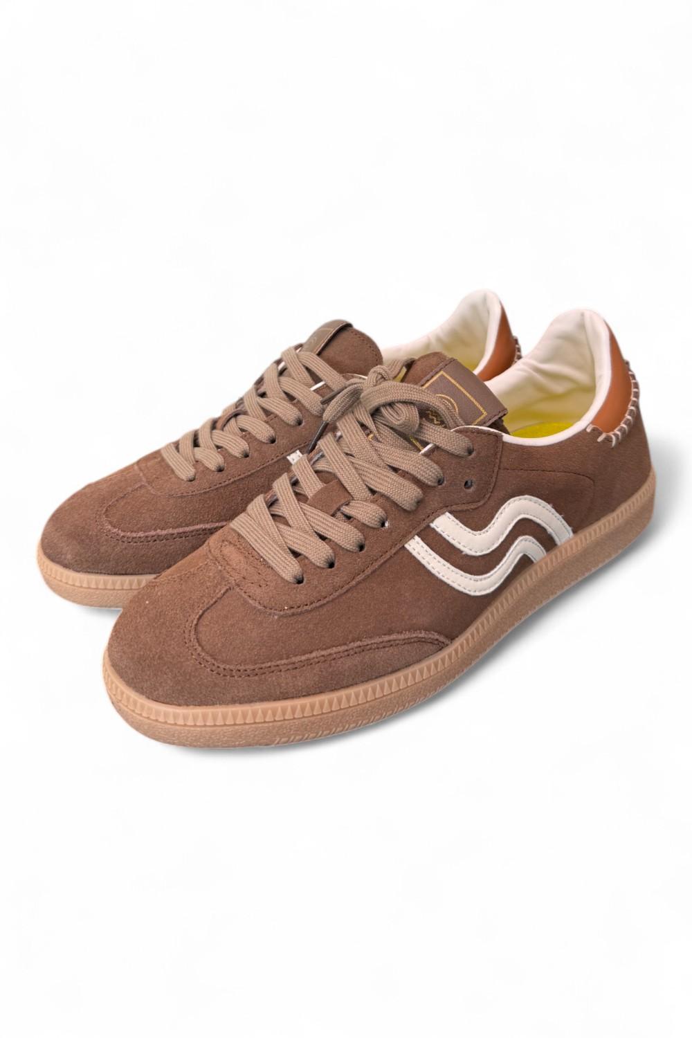 Sneaker uomo low suede cuoio Primabase <BR/> 